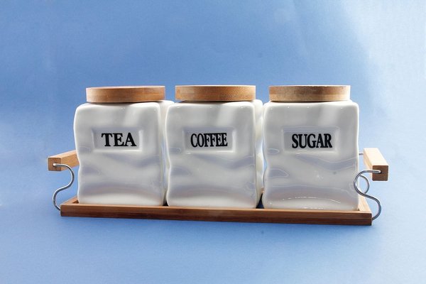 3er Set Vorratsdosen "Coffee + Tea + Sugar"