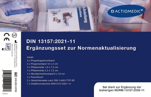 Actiomedic® Ergänzungs-Set für Betriebsverbandskasten zur Normaktualisierung, DIN 13157