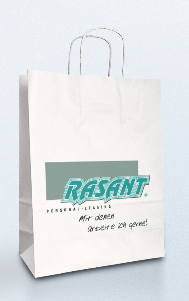 RASANT Papiertasche - A4 | 25x11x32cm | Weiß